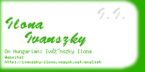 ilona ivanszky business card